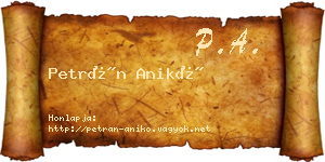 Petrán Anikó névjegykártya